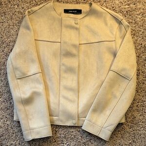 Zara Suede Tan Women's Moto Jacket